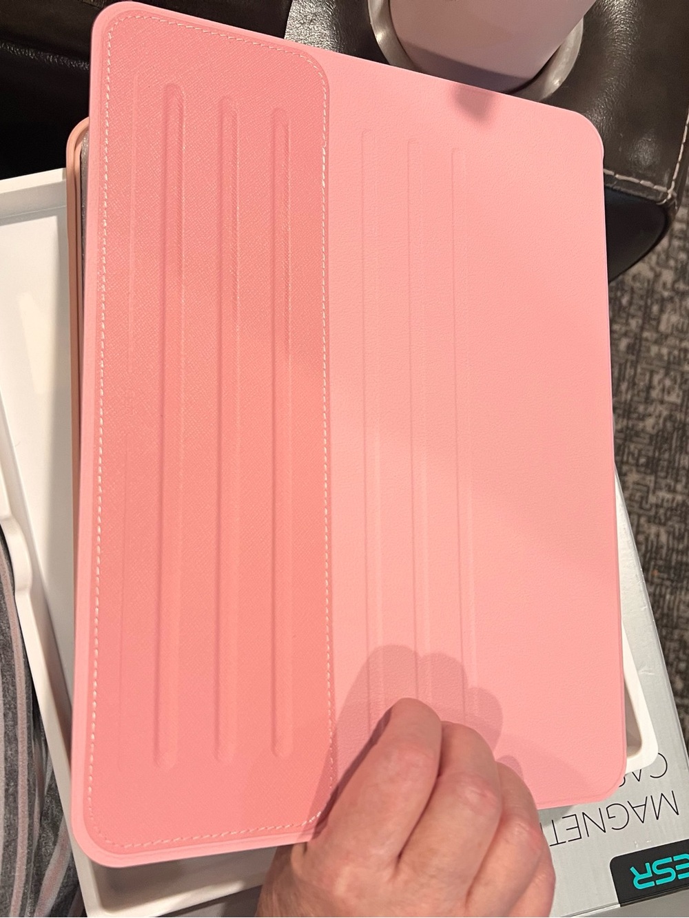 Universal Pink Tablet Folio Case with Tri-Fold magnetic Stand